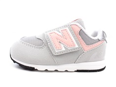 New Balance rain cloud/pink haze 574 sneaker